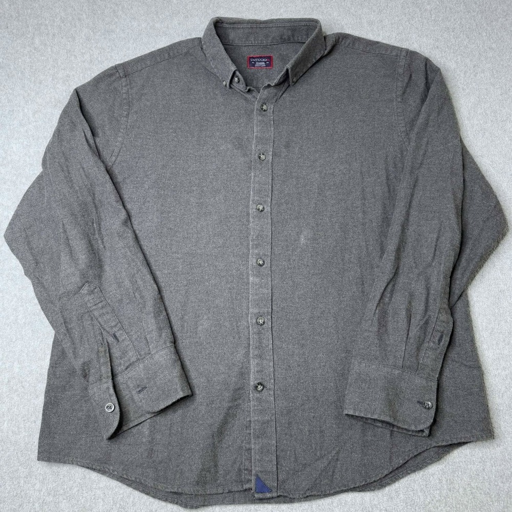 UNTUCKit Long Sleeve Button Up Shirt Men's Gray Size XL Office Preppy